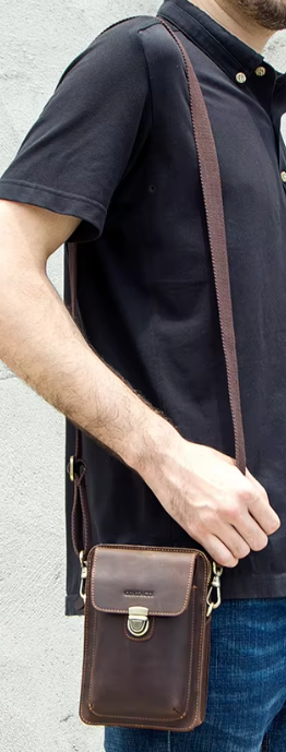 LEATHER CONVERTIBLE HOLD-ALL, SMALL