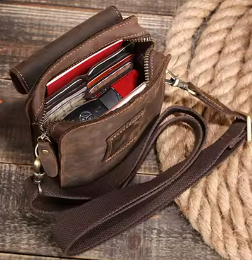 LEATHER CONVERTIBLE HOLD-ALL, SMALL