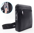 LEATHER FINGERPRINT LOCK MESSENGER BAG