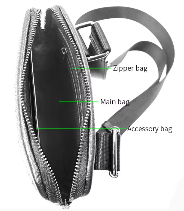 LEATHER FINGERPRINT LOCK MESSENGER BAG