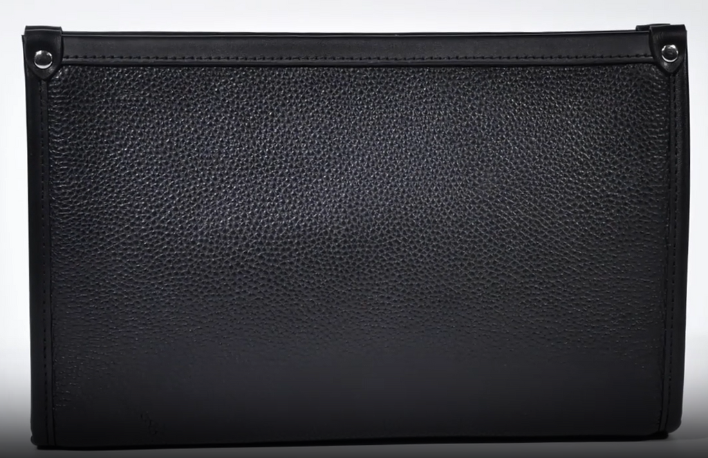 LEATHER FINGERPRINT LOCK CLUTCH / WALLET WITH STRAP