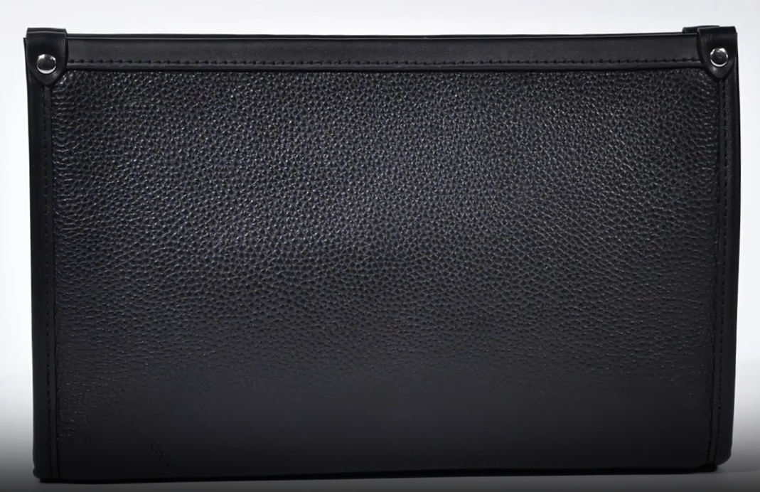LEATHER FINGERPRINT LOCK CLUTCH / WALLET WITH STRAP