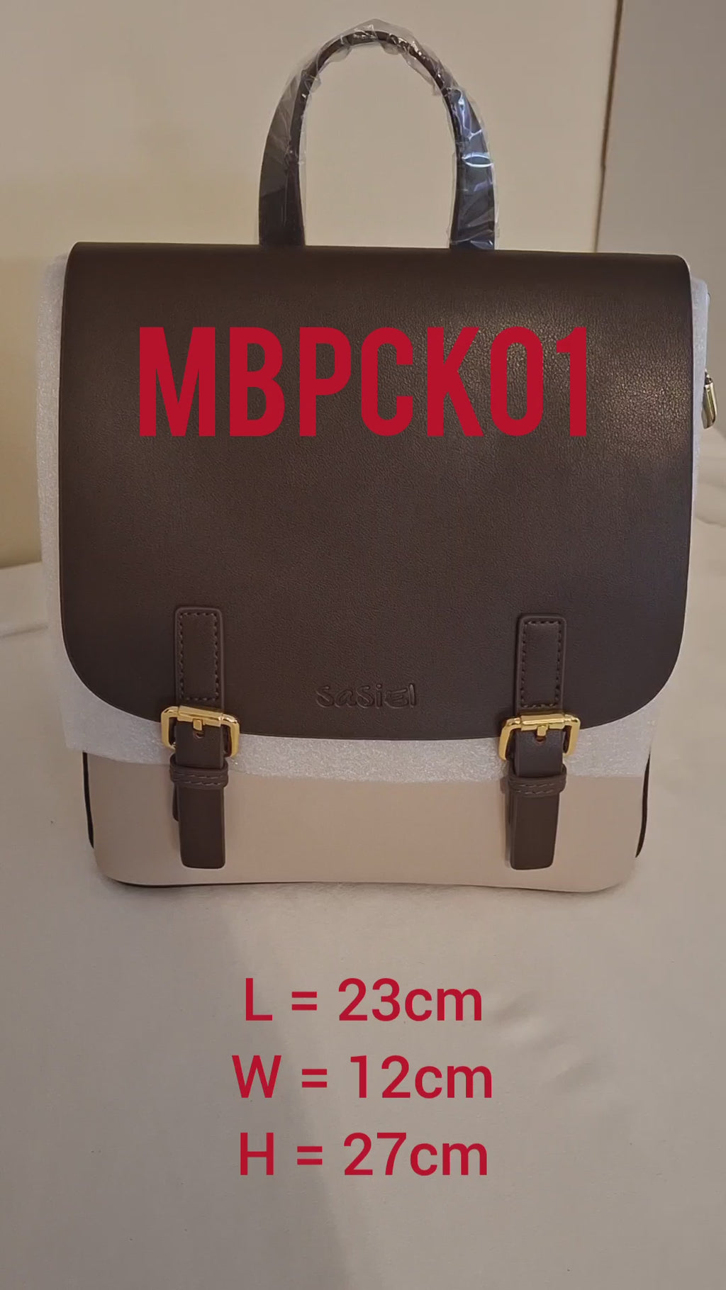 LEATHER TWO-TONE BACKPACK